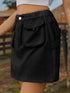 'Mariah' Elastic Waist Denim Skirt With Pockets - Celes Fashion